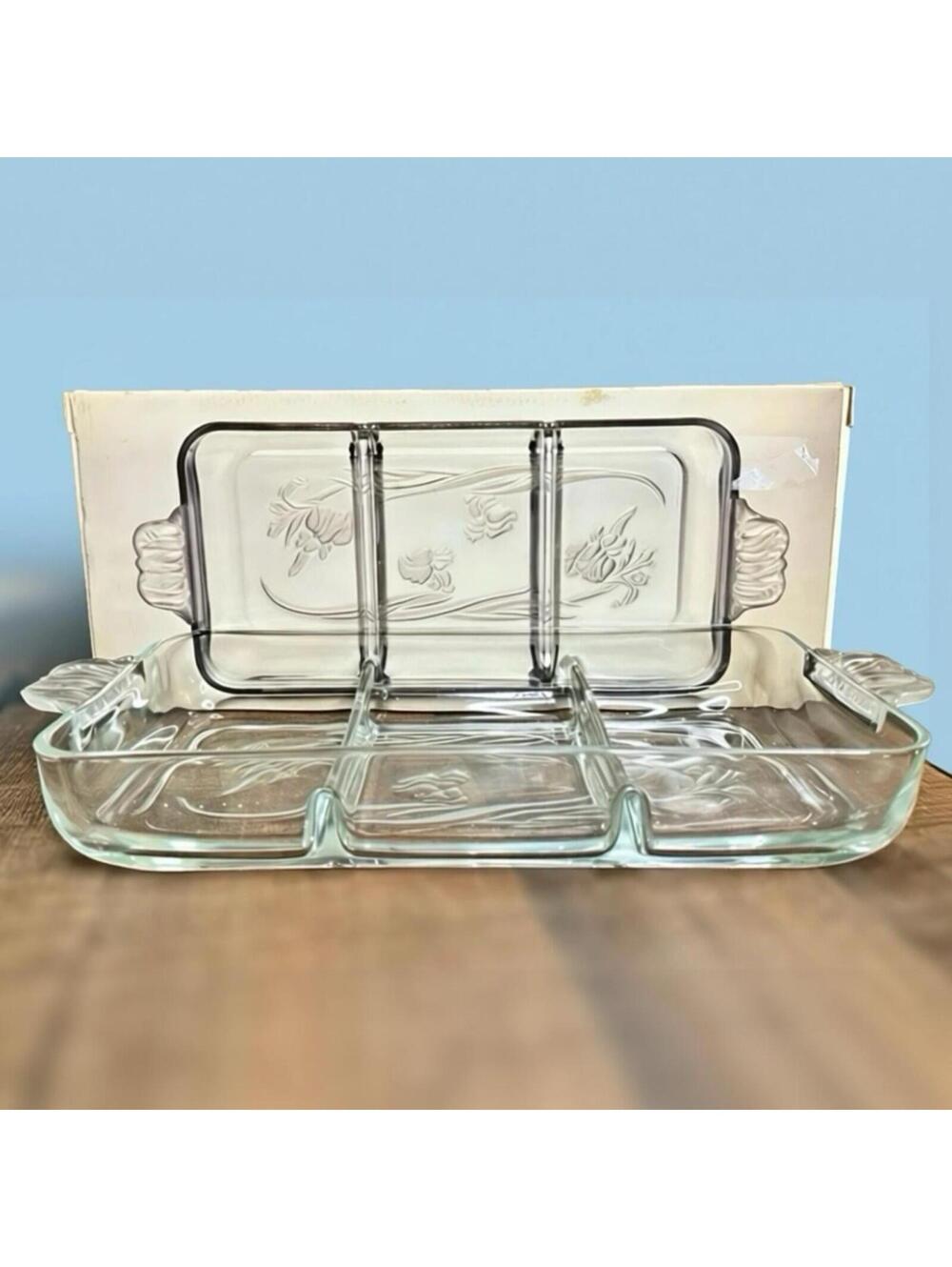 Toscany Printemps Relish Tray Vintage Floral Mid Century Serving Dish